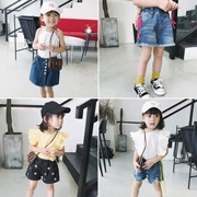 Trẻ em mặc 2018 mùa hè mới cô gái denim quần short trẻ em Hàn Quốc quần trẻ em thời trang mặc quần nóng phụ nữ