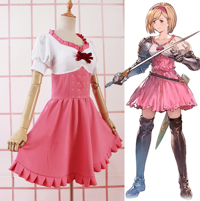 taobao agent 温泉漫漫 A blue fantasy Princess Jita Learning Knight Pink White COS Dress Customization