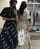 [BP] Hàn Quốc INS Niche Designer Phong Cách Sọc Bất Thường Mô Hình Retro Vintage Trở Lại Ăn Mặc váy đầm