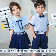 Mùa hè phần mẫu giáo quần áo trẻ em quần áo tiểu học và trung học giáo viên bông ngắn tay đồng phục 2018 mới tùy chỉnh dịch vụ đẳng cấp
