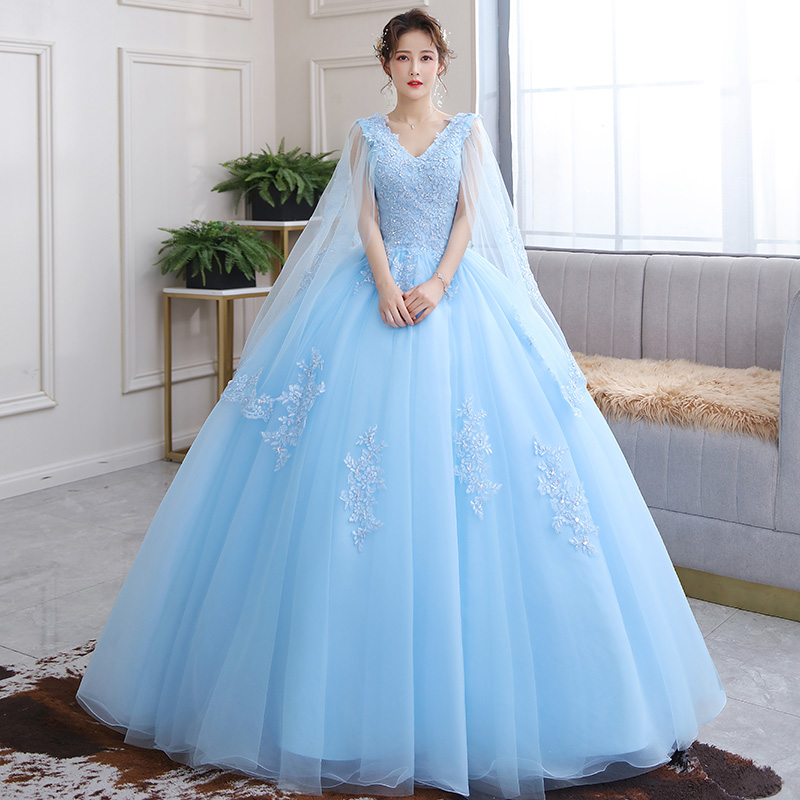 New Wedding Dress Show Dress Host Vocal Art Test Solo Pouch Dress Long Student Performance Dress Female