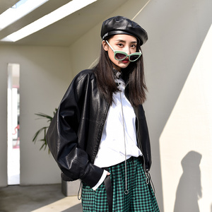 S nhà gốc của phụ nữ mùa thu 2018 mới Châu Âu và Mỹ ngắn đầu máy đẹp trai PU da da mùa xuân và mùa thu áo phụ nữ