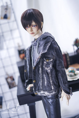 taobao agent Endless denim jacket gray -black BJD denim is an old top uncle SD17 male baby clothes boy daily