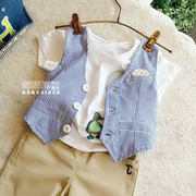 Trẻ em mỏng cotton vest 2018 chàng trai mới mùa xuân và mùa thu Hàn Quốc phiên bản của cardigan vest bé mùa hè phù hợp với hiệu suất
