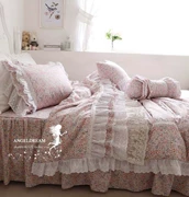 Nhập khẩu công chúa châu Âu và Mỹ Hàn Quốc tươi Hoa ren Craft Bộ đồ giường cotton Cotton Dress Dress bốn mảnh - Bộ đồ giường bốn mảnh