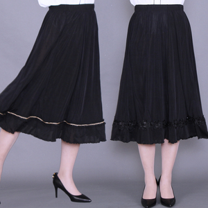 2018 mùa hè mới của phụ nữ đàn hồi eo váy mẹ khiêu vũ váy dài nửa chiều dài váy trung niên một từ