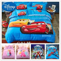 phong cách phim hoạt hình Disney Marvel ba mảnh gia đình chăn lanh giường trẻ em bốn Lightning McQueen đông lạnh - Bộ đồ giường trẻ em 	chăn ga gối cho bé sơ sinh