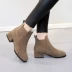 Giày ga châu Âu 2018 thu đông mới booties đa năng mờ trẻ em dày với Martin boot nữ gió Anh với bốt trần boot nữ Giày ống