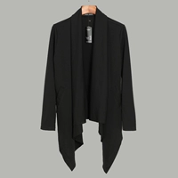 Трендовый кардиган, куртка, тонкий трикотажный свитер, черный жакет, плащ, в корейском стиле