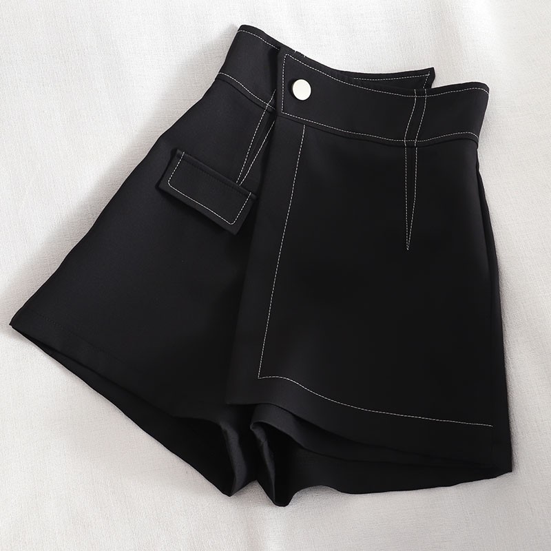 Black5146 skirt female summer High waist Irregular A-line skirt Versatile Show thin 2020 new Short skirt Open line Culotte