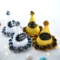 Ins net net red birthday hat ляпленка, ребенок, малышка 1 -летняя вечеринка, шляпа, шляпа мех шапки