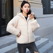 Dày áo khoác trùm đầu nữ 2018 mùa đông mới Han Fan loose hoang dã màu rắn bánh mì bông ấm ấm cardigan thủy triều