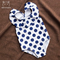 Đồ bơi cho trẻ em Cô gái polka chấm trẻ em Mùa hè Hoa sen bikini Trẻ em ba tuổi Cô gái Xiêm Đồ bơi Hàn Quốc - Bộ đồ bơi của Kid bikini cho trẻ