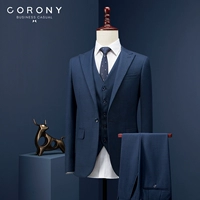 Suit phù hợp với nam chú rể váy cưới nam mỏng Hàn Quốc kinh doanh bình thường len phù hợp với váy chuyên nghiệp - Suit phù hợp áo nam