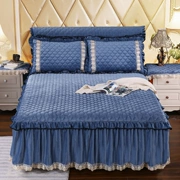 Phong cách châu Âu nhung pha lê chần bông đệm giường đệm giường đơn mảnh nhung Simmons bảo vệ trượt 1,8m - Váy Petti