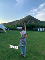 Брюки 韩d sol*r 清爽水洗色 帅气有型小阔腿九分牛仔裤