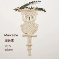 Owl Tấm Thảm Gói Vật Liệu Gửi Hướng Dẫn Ins Phong Cách Nổ Tấm Thảm Dòng Macrame Handmade Tấm Thảm Dây Bện Dòng thảm treo tường anime