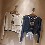 Hàn Quốc mãi mãi23 bạc blingling ngắn áo khoác đan nhỏ thơm