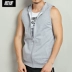 Mùa hè Slim vest nam Hàn Quốc phiên bản của áo khoác xu hướng áo len trùm đầu tập thể dục không tay hurdle mỏng vest nam vest nam Dệt kim Vest