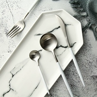 Bộ dao kéo bạc Series 304 thép không gỉ chải mì dao kéo Tây dao kéo cà phê muỗng bát đĩa đẹp