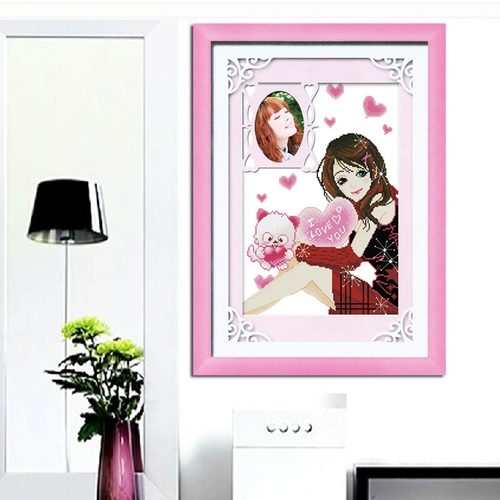 Линейная вышивка Новые модели сохраняют замечательный кросс -стежк гостиная спальня серия персонажей симпатичная девушка висящая набор для рисования