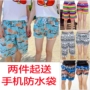 Bãi biển quần nam khô nhanh năm điểm shorts lỏng kích thước lớn khu nghỉ mát bên bờ biển suối nước nóng vài quần short nữ boxer bơi thân 	quần đi biển vàng	