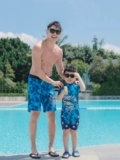 Детский купальник, униформа для плавания для мальчиков, пляжные штаны, семейный стиль, короткий рукав, защита от солнца, подходит для подростков