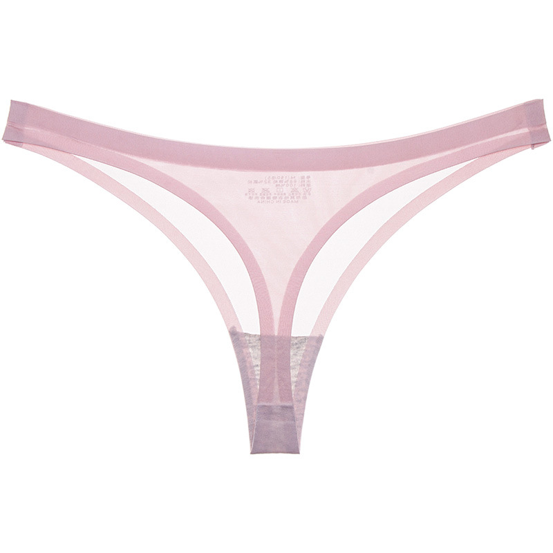 Pinkforeign trade Women underpants sexy taste transparent Ice silk low-waisted One piece No trace ma'am Briefs T-back