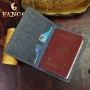 Gốc handmade da hộ chiếu túi lớp đầu tiên da retro hộ chiếu hộ chiếu đa chức năng gói tài liệu Crazy horse da hộ chiếu bộ túi đựng giấy tờ