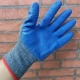 Cát xám sợi màu xanh găng tay nhăn nheo găng tay dày mật độ cao găng tay chống mài mòn chấm nhựa bảo hộ lao động treo keo chấm hạt găng tay xốp bền