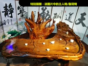 Toàn bộ bộ ấm trà vàng nanmu khắc bàn cà phê gỗ tự nhiên rắn gỗ biển đăng nhập đồ nội thất thủ công nhà đặc trưng cây - Các món ăn khao khát gốc