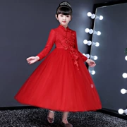 2018 trẻ em mới Trung Quốc áo dài phần lớn bé trai lớn năm mới váy sườn xám váy bé gái màu đỏ