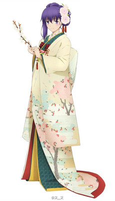 taobao agent [Yifangge] Custom!Fate Theater version cos Between Tongying Hanging Flower Marriage Kimono/Color Gow COS Woman