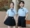 quần áo trẻ con Đồng phục mẫu giáo đồng phục học sinh mùa hè học sinh tiểu học đồng phục lớp áo sơ mi ngắn tay màu xanh váy ngắn trẻ em phong cách Anh quốc đồng phục học sinh mùa hè