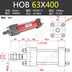 tính toán xi lanh thủy lực Nhà sản xuất tùy chỉnh xi lanh thủy lực dầu nặng/xi lanh thủy lực thanh giằng/dầu nặng HOB63X50/100/150/200/300 xi lanh thủy lực tính lực ép xi lanh 