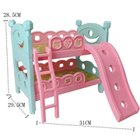 Розовый зеленый двойной кровать (случайный цвет картонного цвета кровати)