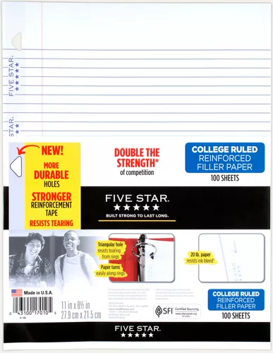 MEAD 17010: 100 листов бумаги подкрепления в Соединенных Штатах Five Star Five Star