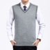 Người đàn ông trung niên đan vest người đàn ông trung niên của len vest cha mặc áo len đáy áo sơ mi nam len vest Dệt kim Vest