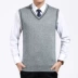 Người đàn ông trung niên đan vest người đàn ông trung niên của len vest cha mặc áo len đáy áo sơ mi nam len vest áo len không tay nam Dệt kim Vest