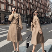 Áo len nữ phần dài Hàn Quốc phiên bản 2018 mới eo sinh viên nhỏ một ve áo đôi phải đối mặt với cashmere áo len