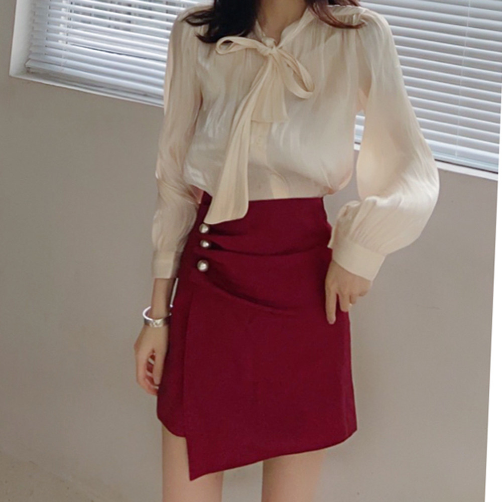 不规则半身裙女秋高腰a字裙chic港味复古短裙防走光小香风包臀裙