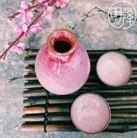 Bộ đồ uống bằng gốm Altar Bộ chai rượu vang Một nửa caty Nhật Bản Sakura Sake Pot Set nóng lạnh 250ml ly uong ruou