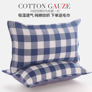 Bốn lớp gạc bông gối cặp người lớn gối duy nhất gối bộ bông bốn mùa phần dày lớn