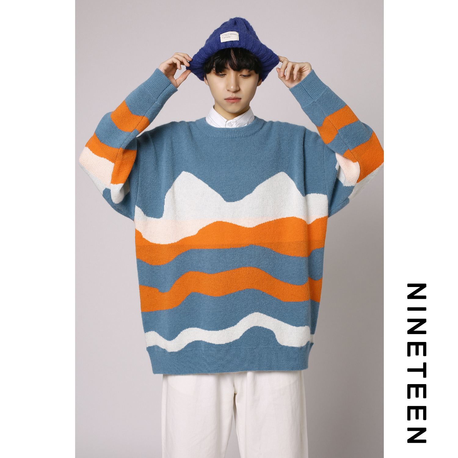 Fall / winter 2020 long sleeve Crew Neck Sweater striped Pullover student couple t-shirts for men and women