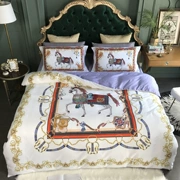 Cung điện La Mã tại Châu Âu Bộ đồ giường bằng vải cotton Mỹ 60 Bộ đồ nhung dài bằng vải cotton - Bộ đồ giường bốn mảnh