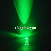 3 мм белый -зеленый свет зеленого света F3 Чистый зеленый светодиодный светодиодный диодная лампа Super High Bright Light 1000 18 Yuan