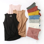 2018 ren cotton miễn phí cắt vest nữ mùa hè giảm béo còng áo sơ mi liền mạch đáy áo