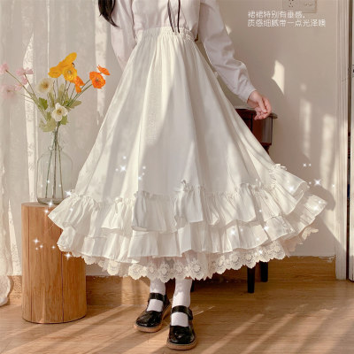 taobao agent Japanese long white long skirt, autumn sexy pleated skirt