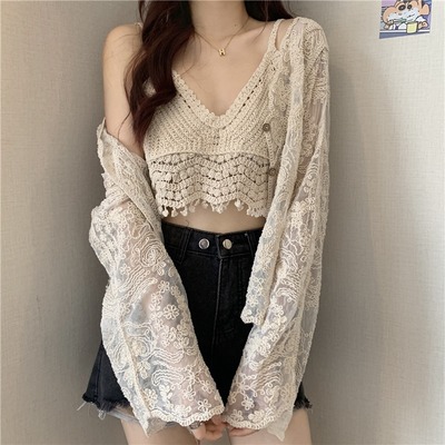 taobao agent Small design bra top, short lace cardigan, 2023 collection, trend of season