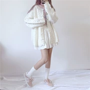 Mùa thu và mùa đông phụ nữ Hàn Quốc phiên bản của hoang dã rỗng xoắn lỏng đan áo len dài tay chiếc áo đan len ngọt ngào ít tươi